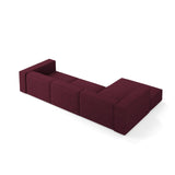 Arendal 4-Sitzer Ecksofa, Linke Seite, aus Chenille mit Cordoptik in Rubin (Brave Me 8), 284x166x70 cm von Cosmopolitan Design – Bild 4