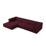 Arendal 4-Sitzer Ecksofa, Linke Seite, aus Chenille mit Cordoptik in Rubin (Brave Me 8), 284x166x70 cm von Cosmopolitan Design – Bild 5