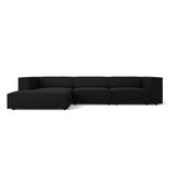 Arendal 4-Sitzer Ecksofa, Linke Seite, aus Chenille mit Cordoptik in Schwarz (Brave Me 6), 284x166x70 cm von Cosmopolitan Design – Bild 1
