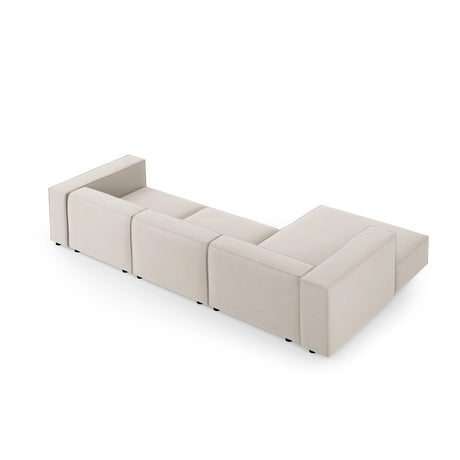 Arendal 4-Sitzer Ecksofa, Linke Seite, aus Samt in Ecru (Casino Sand), 284x166x70 cm von Cosmopolitan Design – Bild 4