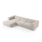 Arendal 4-Sitzer Ecksofa, Linke Seite, aus Samt in Ecru (Casino Sand), 284x166x70 cm von Cosmopolitan Design – Bild 5