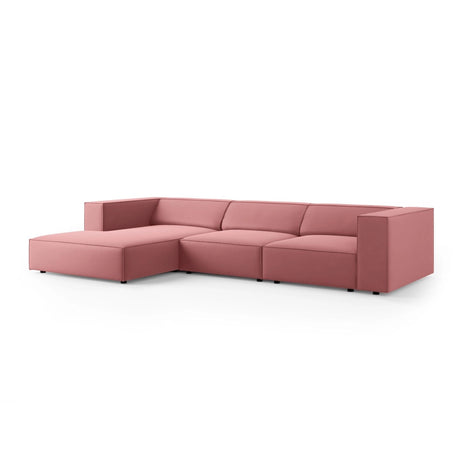Arendal 4-Sitzer Ecksofa, Linke Seite, aus Samt in Flamingo (Casino Salmon), 284x166x70 cm von Cosmopolitan Design – Bild 3