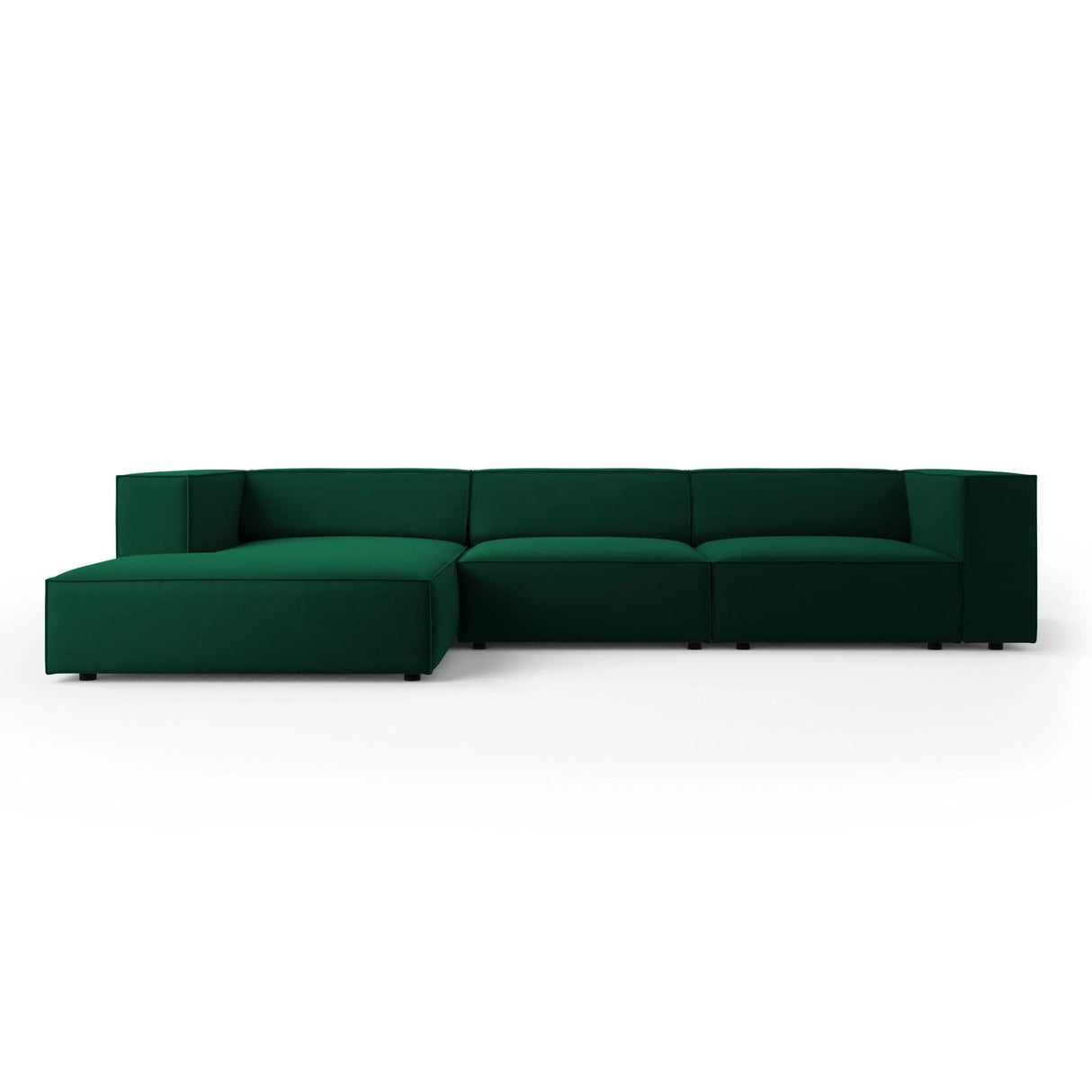 Arendal 4-Sitzer Ecksofa, Linke Seite, aus Samt in Flaschengrün (Casino Deep Green), 284x166x70 cm von Cosmopolitan Design – Bild 1