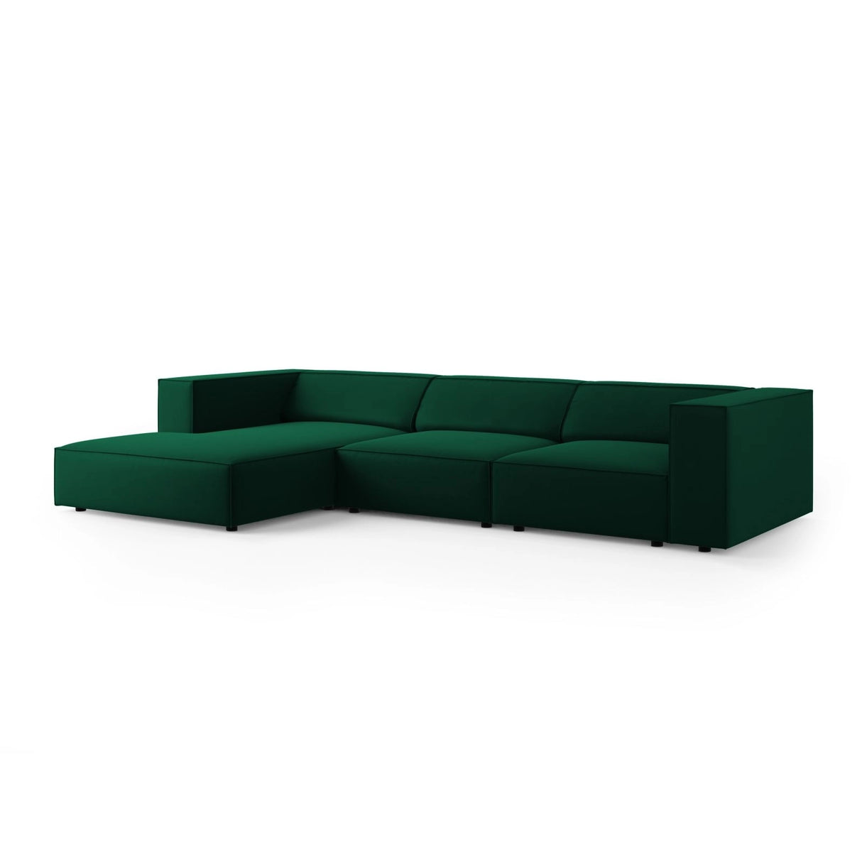 Arendal 4-Sitzer Ecksofa, Linke Seite, aus Samt in Flaschengrün (Casino Deep Green), 284x166x70 cm von Cosmopolitan Design – Bild 3