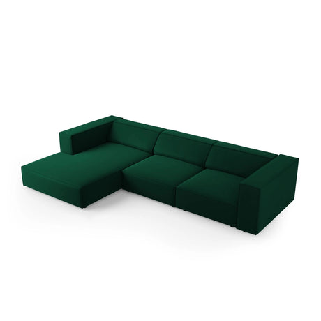 Arendal 4-Sitzer Ecksofa, Linke Seite, aus Samt in Flaschengrün (Casino Deep Green), 284x166x70 cm von Cosmopolitan Design – Bild 5