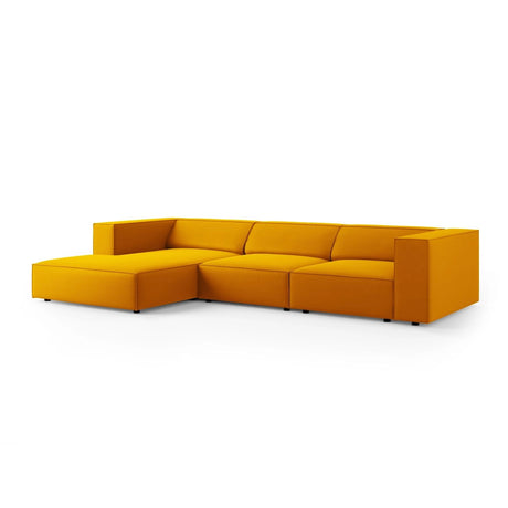 Arendal 4-Sitzer Ecksofa, Linke Seite, aus Samt in Gelb (Casino Mostaza), 284x166x70 cm von Cosmopolitan Design – Bild 3