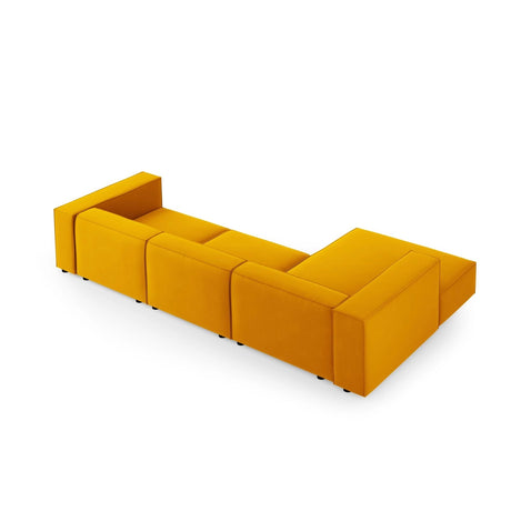 Arendal 4-Sitzer Ecksofa, Linke Seite, aus Samt in Gelb (Casino Mostaza), 284x166x70 cm von Cosmopolitan Design – Bild 4