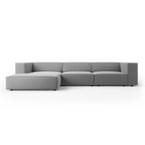 Arendal 4-Sitzer Ecksofa, Linke Seite, aus Samt in Hellgrau (Casino Ash), 284x166x70 cm von Cosmopolitan Design – Bild 1