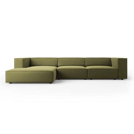 Arendal 4-Sitzer Ecksofa, Linke Seite, aus Samt in Hellgrün (Casino Forest), 284x166x70 cm von Cosmopolitan Design – Bild 1