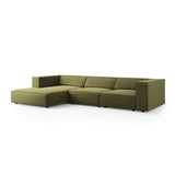 Arendal 4-Sitzer Ecksofa, Linke Seite, aus Samt in Hellgrün (Casino Forest), 284x166x70 cm von Cosmopolitan Design – Bild 3