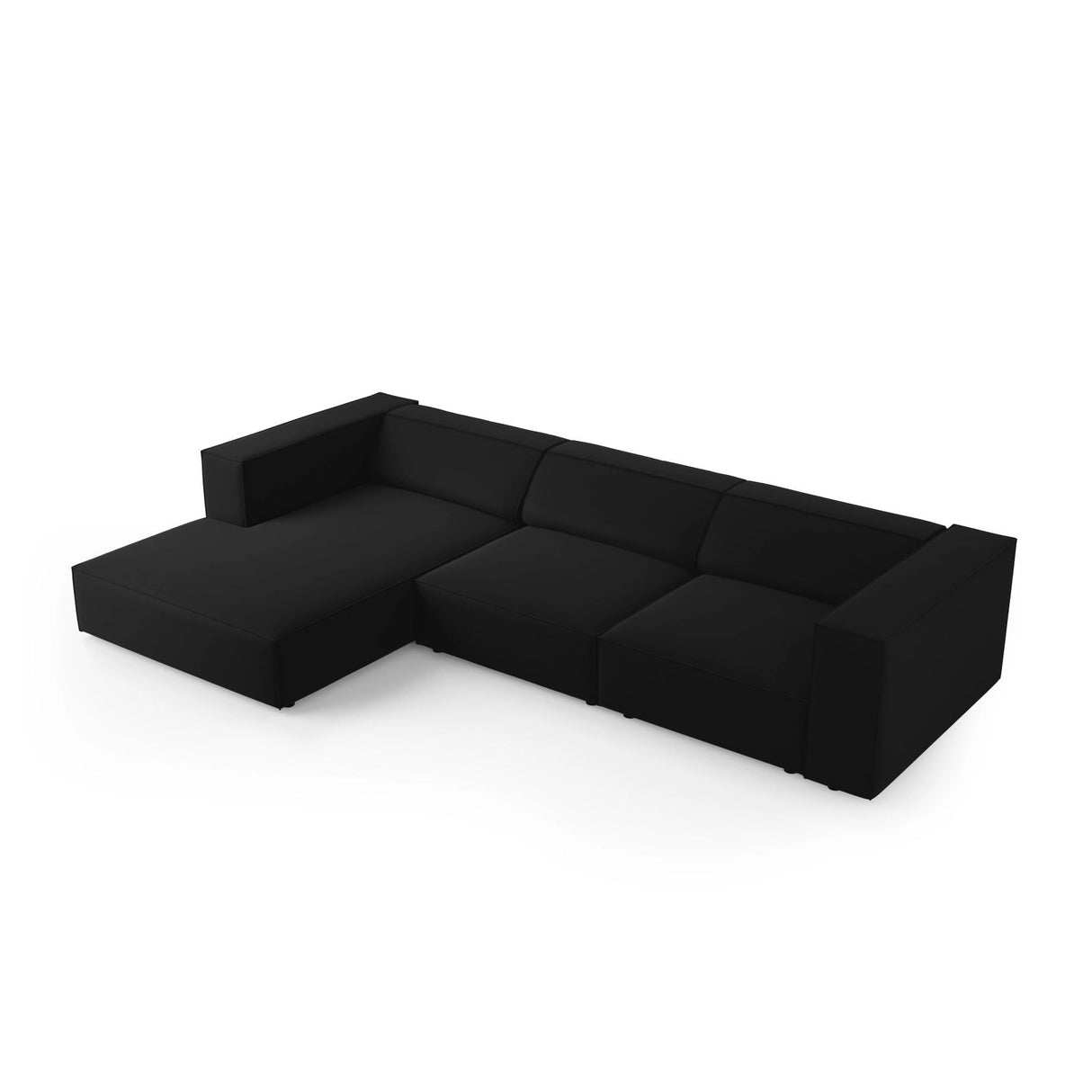 Arendal 4-Sitzer Ecksofa, Linke Seite, aus Samt in Schwarz (Casino Black), 284x166x70 cm von Cosmopolitan Design – Bild 5