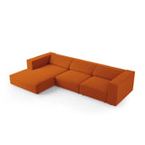 Arendal 4-Sitzer Ecksofa, Linke Seite, aus Samt in Terrakotta (Casino Terracota), 284x166x70 cm von Cosmopolitan Design – Bild 5