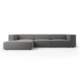 Arendal 4-Sitzer Ecksofa, Linke Seite, aus Samt in Warmes Grau (Casino Anthracite), 284x166x70 cm von Cosmopolitan Design – Bild 1