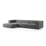 Arendal 4-Sitzer Ecksofa, Linke Seite, aus Samt in Warmes Grau (Casino Anthracite), 284x166x70 cm von Cosmopolitan Design – Bild 3