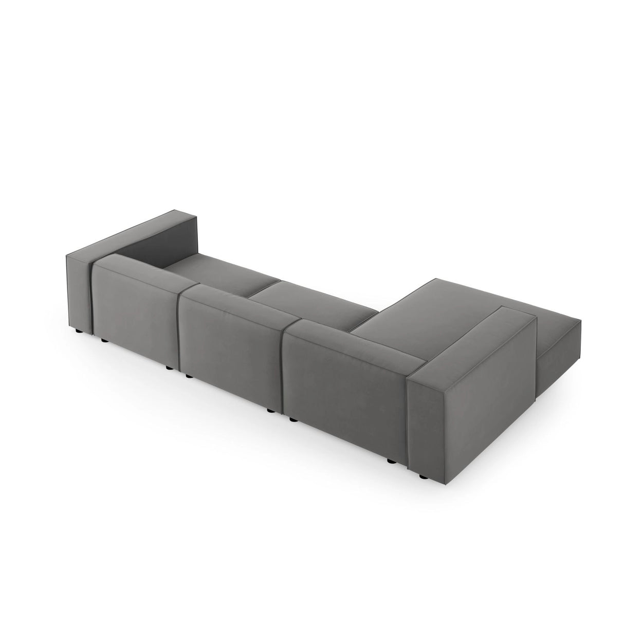 Arendal 4-Sitzer Ecksofa, Linke Seite, aus Samt in Warmes Grau (Casino Anthracite), 284x166x70 cm von Cosmopolitan Design – Bild 4