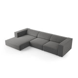 Arendal 4-Sitzer Ecksofa, Linke Seite, aus Samt in Warmes Grau (Casino Anthracite), 284x166x70 cm von Cosmopolitan Design – Bild 5