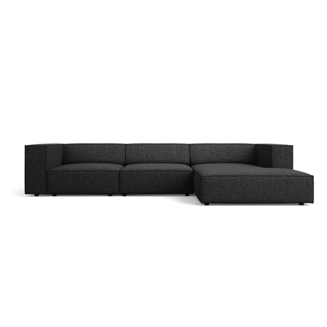 Arendal 4-Sitzer Ecksofa, Rechte Seite, aus Chenille in Schwarz (Haga 19), 284x166x70 cm von Cosmopolitan Design – Bild 1