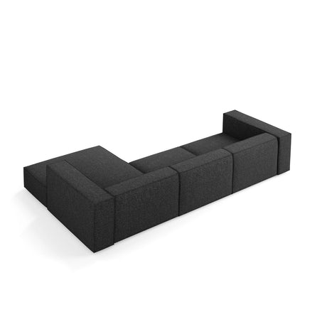 Arendal 4-Sitzer Ecksofa, Rechte Seite, aus Chenille in Schwarz (Haga 19), 284x166x70 cm von Cosmopolitan Design – Bild 4