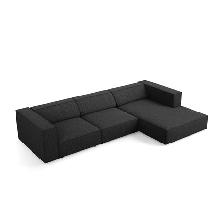 Arendal 4-Sitzer Ecksofa, Rechte Seite, aus Chenille in Schwarz (Haga 19), 284x166x70 cm von Cosmopolitan Design – Bild 5