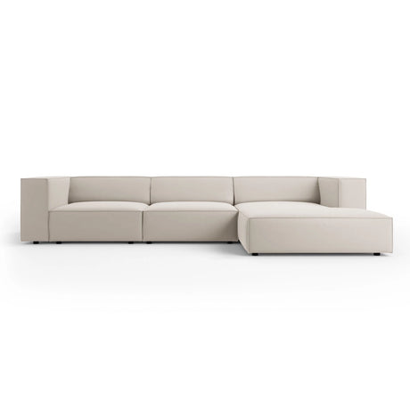 Arendal 4-Sitzer Ecksofa, Rechte Seite, aus Samt in Ecru (Casino Sand), 284x166x70 cm von Cosmopolitan Design – Bild 1