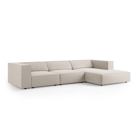 Arendal 4-Sitzer Ecksofa, Rechte Seite, aus Samt in Ecru (Casino Sand), 284x166x70 cm von Cosmopolitan Design – Bild 3