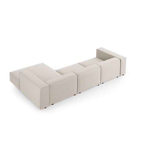 Arendal 4-Sitzer Ecksofa, Rechte Seite, aus Samt in Ecru (Casino Sand), 284x166x70 cm von Cosmopolitan Design – Bild 4