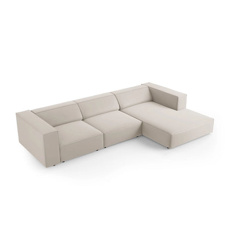 Arendal 4-Sitzer Ecksofa, Rechte Seite, aus Samt in Ecru (Casino Sand), 284x166x70 cm von Cosmopolitan Design – Bild 5