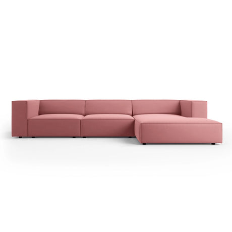Arendal 4-Sitzer Ecksofa, Rechte Seite, aus Samt in Flamingo (Casino Salmon), 284x166x70 cm von Cosmopolitan Design – Bild 1