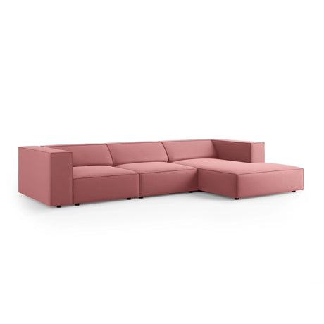 Arendal 4-Sitzer Ecksofa, Rechte Seite, aus Samt in Flamingo (Casino Salmon), 284x166x70 cm von Cosmopolitan Design – Bild 3
