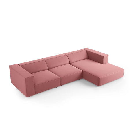Arendal 4-Sitzer Ecksofa, Rechte Seite, aus Samt in Flamingo (Casino Salmon), 284x166x70 cm von Cosmopolitan Design – Bild 5
