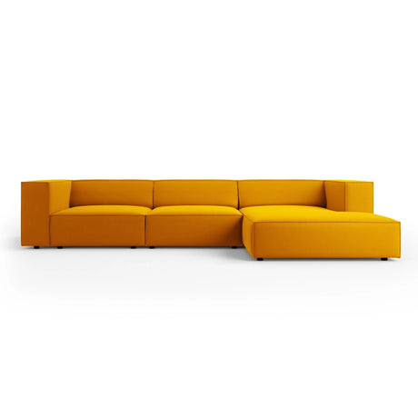 Arendal 4-Sitzer Ecksofa, Rechte Seite, aus Samt in Gelb (Casino Mostaza), 284x166x70 cm von Cosmopolitan Design – Bild 1