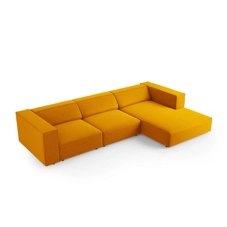 Arendal 4-Sitzer Ecksofa, Rechte Seite, aus Samt in Gelb (Casino Mostaza), 284x166x70 cm von Cosmopolitan Design – Bild 5