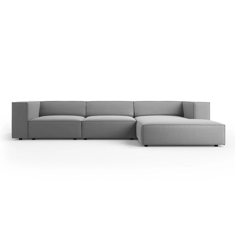Arendal 4-Sitzer Ecksofa, Rechte Seite, aus Samt in Hellgrau (Casino Ash), 284x166x70 cm von Cosmopolitan Design – Bild 1