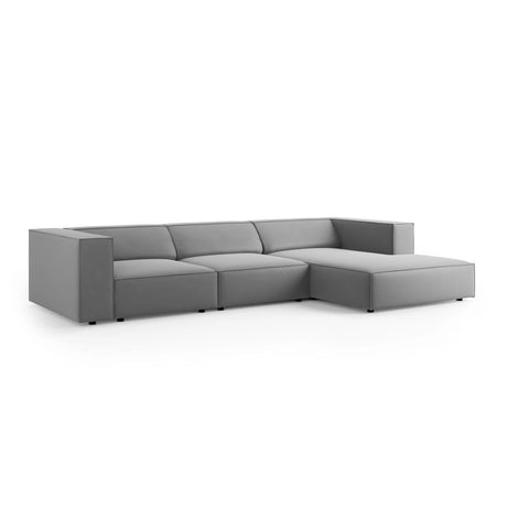 Arendal 4-Sitzer Ecksofa, Rechte Seite, aus Samt in Hellgrau (Casino Ash), 284x166x70 cm von Cosmopolitan Design – Bild 3