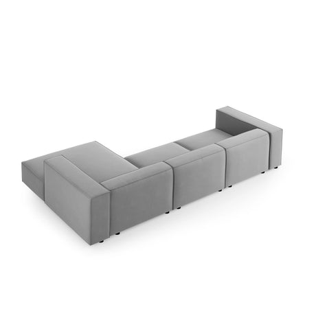 Arendal 4-Sitzer Ecksofa, Rechte Seite, aus Samt in Hellgrau (Casino Ash), 284x166x70 cm von Cosmopolitan Design – Bild 4