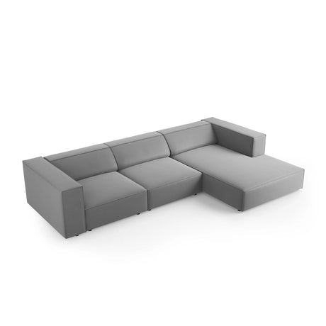 Arendal 4-Sitzer Ecksofa, Rechte Seite, aus Samt in Hellgrau (Casino Ash), 284x166x70 cm von Cosmopolitan Design – Bild 5