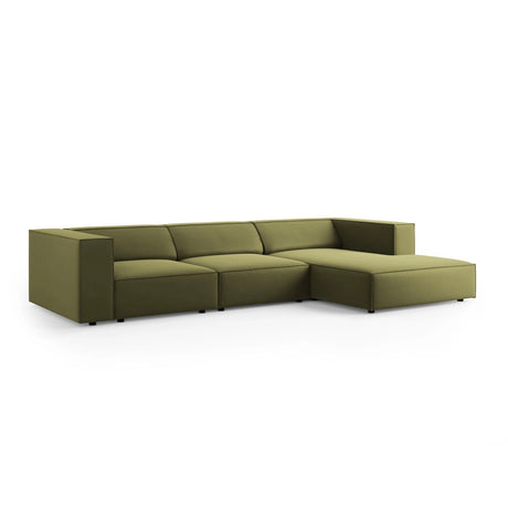Arendal 4-Sitzer Ecksofa, Rechte Seite, aus Samt in Hellgrün (Casino Forest), 284x166x70 cm von Cosmopolitan Design – Bild 3