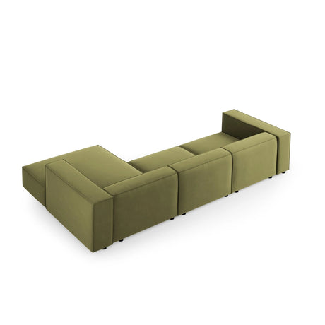 Arendal 4-Sitzer Ecksofa, Rechte Seite, aus Samt in Hellgrün (Casino Forest), 284x166x70 cm von Cosmopolitan Design – Bild 4