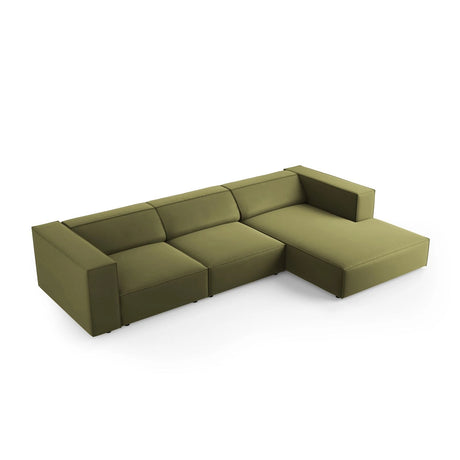 Arendal 4-Sitzer Ecksofa, Rechte Seite, aus Samt in Hellgrün (Casino Forest), 284x166x70 cm von Cosmopolitan Design – Bild 5