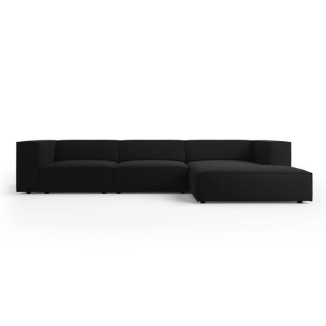 Arendal 4-Sitzer Ecksofa, Rechte Seite, aus Samt in Schwarz (Casino Black), 284x166x70 cm von Cosmopolitan Design – Bild 1