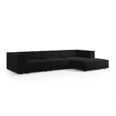 Arendal 4-Sitzer Ecksofa, Rechte Seite, aus Samt in Schwarz (Casino Black), 284x166x70 cm von Cosmopolitan Design – Bild 3