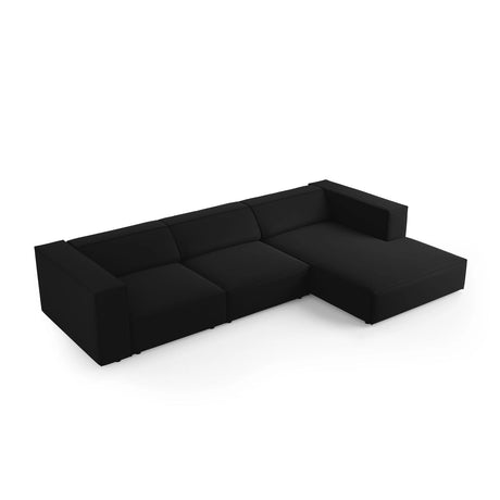 Arendal 4-Sitzer Ecksofa, Rechte Seite, aus Samt in Schwarz (Casino Black), 284x166x70 cm von Cosmopolitan Design – Bild 5