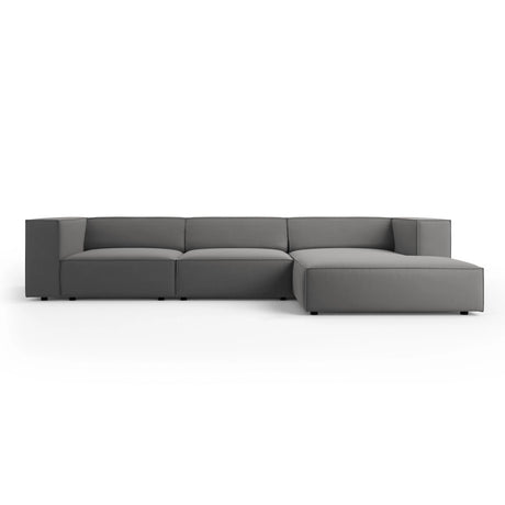 Arendal 4-Sitzer Ecksofa, Rechte Seite, aus Samt in Warmes Grau (Casino Anthracite), 284x166x70 cm von Cosmopolitan Design – Bild 1