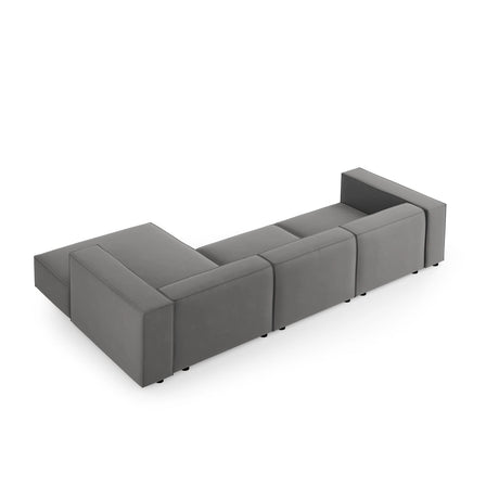 Arendal 4-Sitzer Ecksofa, Rechte Seite, aus Samt in Warmes Grau (Casino Anthracite), 284x166x70 cm von Cosmopolitan Design – Bild 4