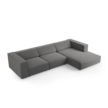 Arendal 4-Sitzer Ecksofa, Rechte Seite, aus Samt in Warmes Grau (Casino Anthracite), 284x166x70 cm von Cosmopolitan Design – Bild 5