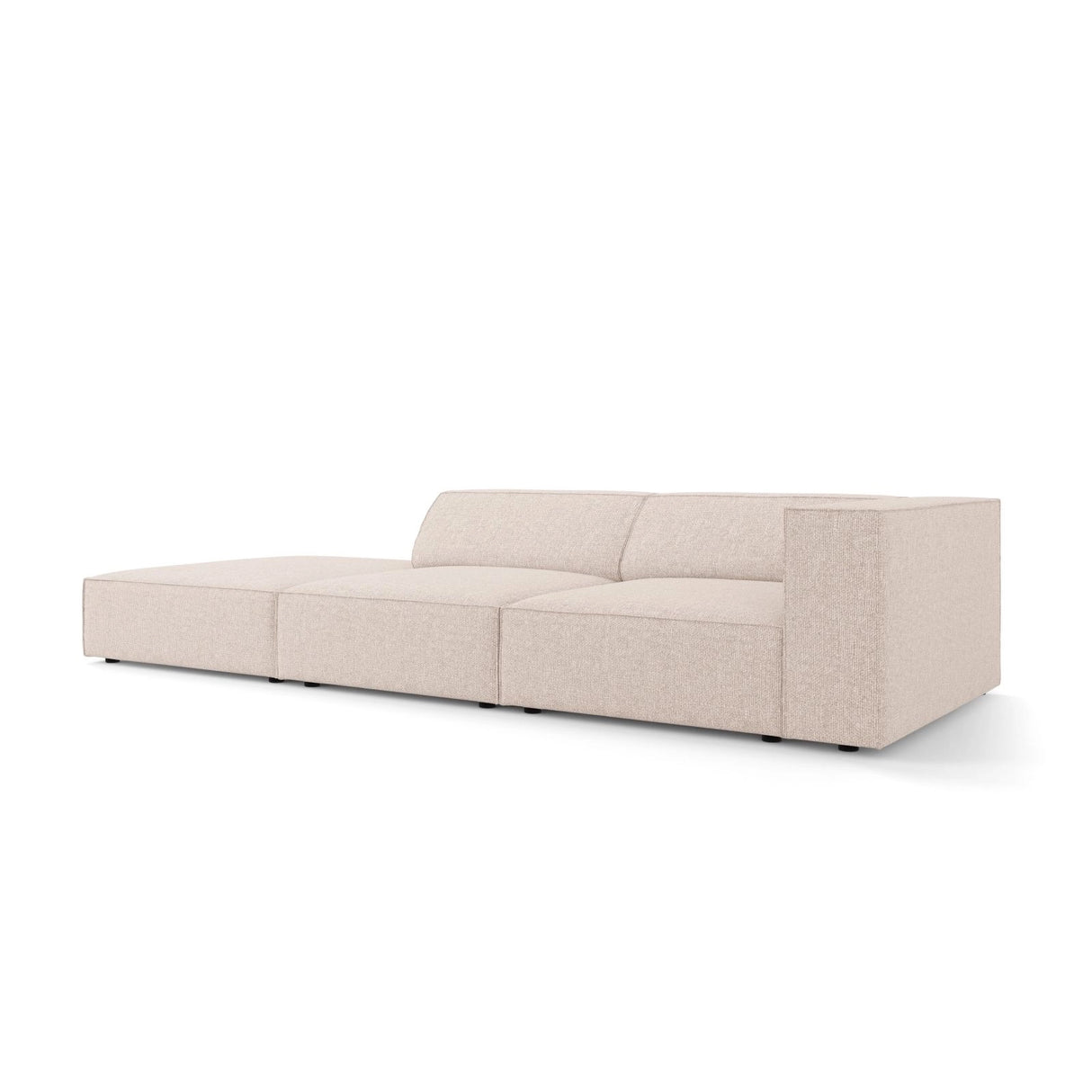 Arendal 4-Sitzer Sofa, Linksseitig, aus Chenille in Beige (Haga 30), Beine aus Schwarzes Plastik, 262x102x70 cm von Cosmopolitan Design – Bild 4