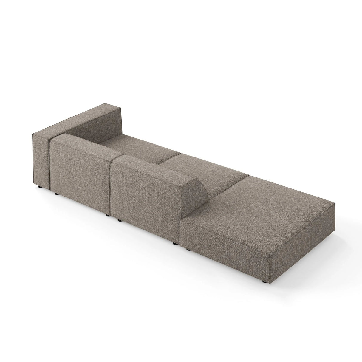 Arendal 4-Sitzer Sofa, Linksseitig, aus Chenille in Grau (Haga 16), Beine aus Schwarzes Plastik, 262x102x70 cm von Cosmopolitan Design – Bild 5