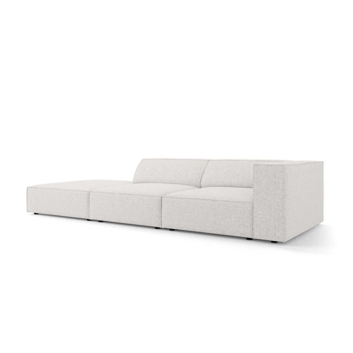 Arendal 4-Sitzer Sofa, Linksseitig, aus Chenille in Hellgrau (Haga 06), Beine aus Schwarzes Plastik, 262x102x70 cm von Cosmopolitan Design – Bild 4