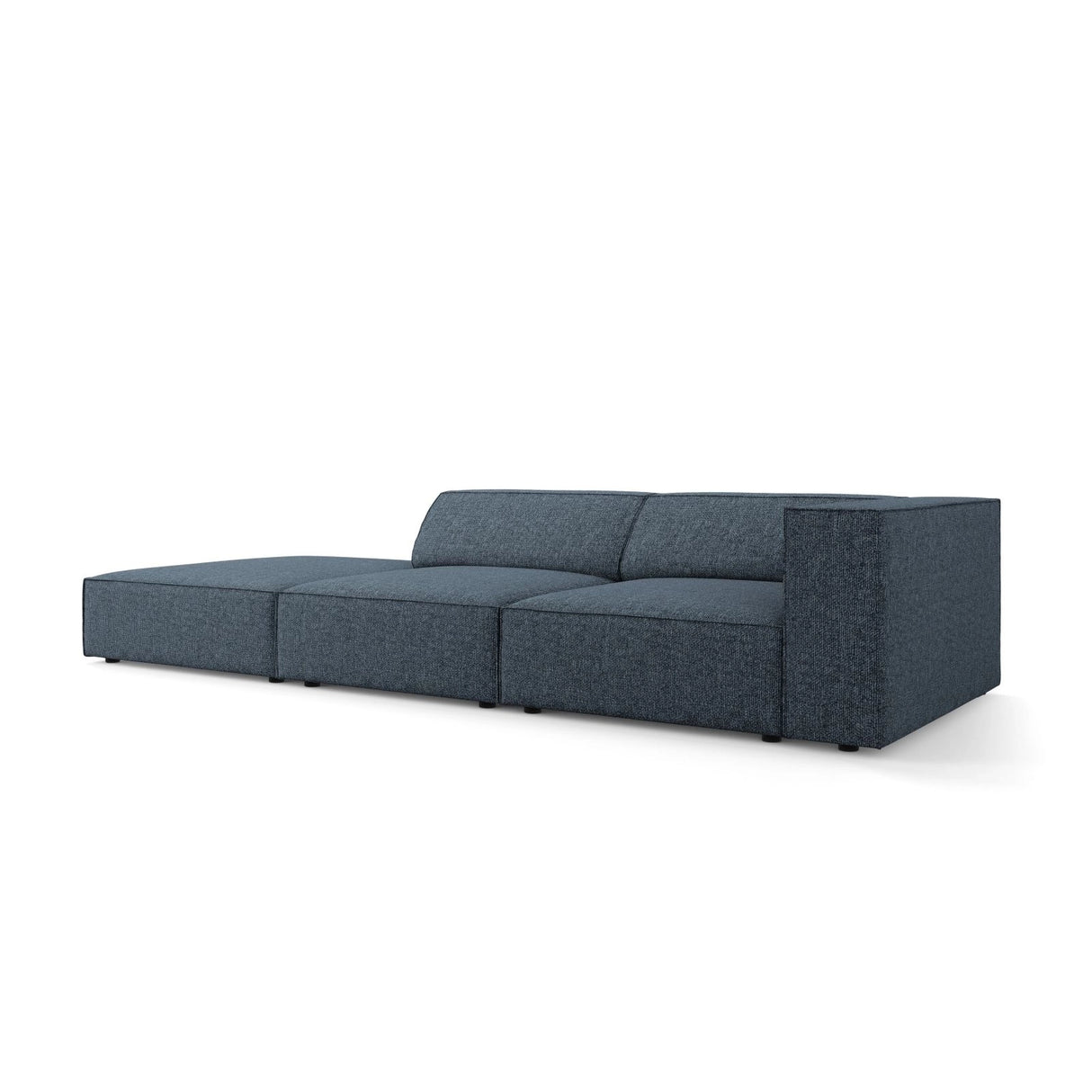 Arendal 4-Sitzer Sofa, Linksseitig, aus Chenille in Königsblau (Haga 86), Beine aus Schwarzes Plastik, 262x102x70 cm von Cosmopolitan Design – Bild 4