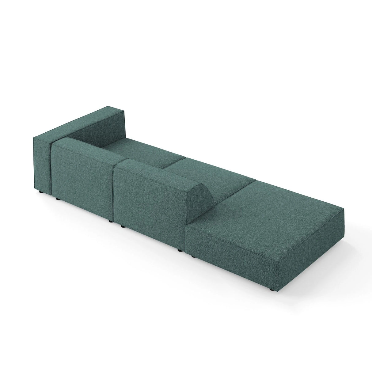 Arendal 4-Sitzer Sofa, Linksseitig, aus Chenille in Petrol (Haga 78), Beine aus Schwarzes Plastik, 262x102x70 cm von Cosmopolitan Design – Bild 5